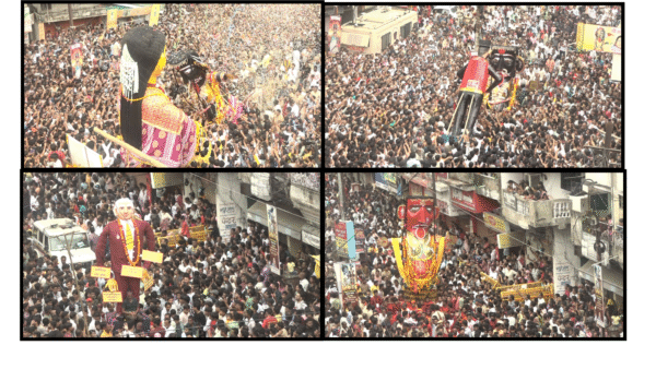 ‘घेऊन जा गे मारबत’ के नारों से गूंजा इतवारी, काली-पीली मारबत का हुआ भव्य मिलन; डोनाल्ड ट्रंप का बडग्या बना आकर्षण का केंद्र
